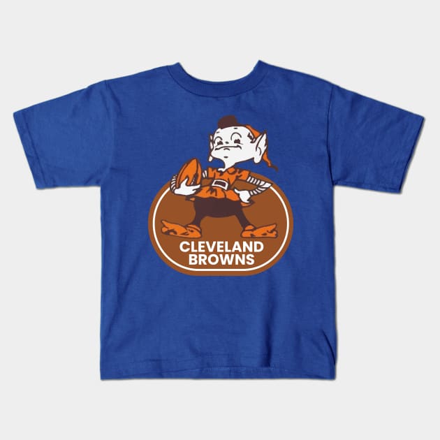 Cleveland Browns with Iconic Elf Kids T-Shirt by Semhar Flowers art